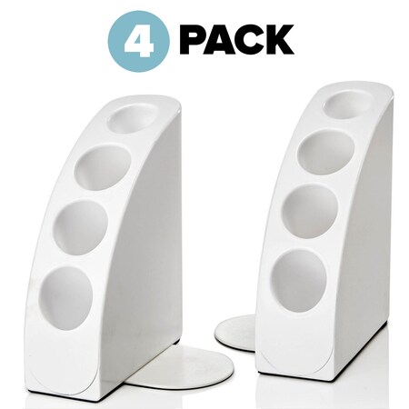 Adiroffice Smart White Quarter Bookend Desk Organizer, PK4 ADI651-02-WHI-4pk